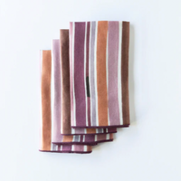 GOLDIE HOME Lisbon Stripe Napkins, 100% Linen, Hand-Painted