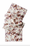 GOLDIE HOME Rose Marble Linen Runner, Lavender Trim