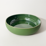 Gharyan Low Stoneware Serving Bowl, Green