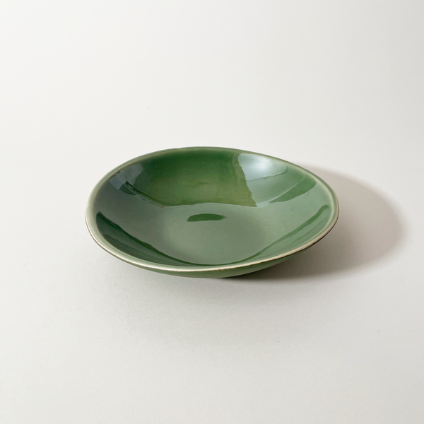 Gharyan Handmade Stoneware Pasta Plate, Green