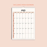 2025 Large Pink Minimalist Wall Calendar