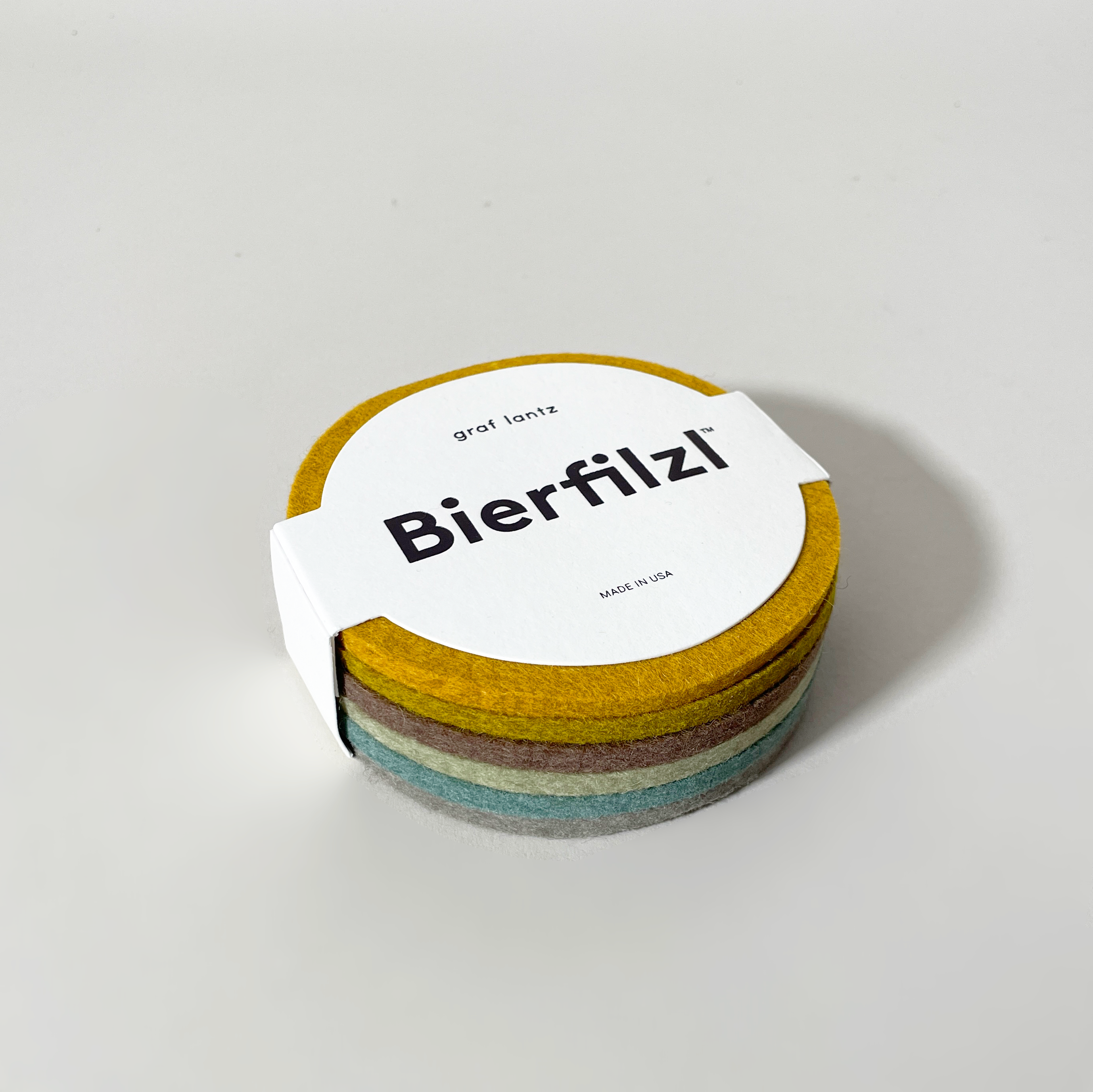 Solstice Hues Round Felt Coasters, Set of 6