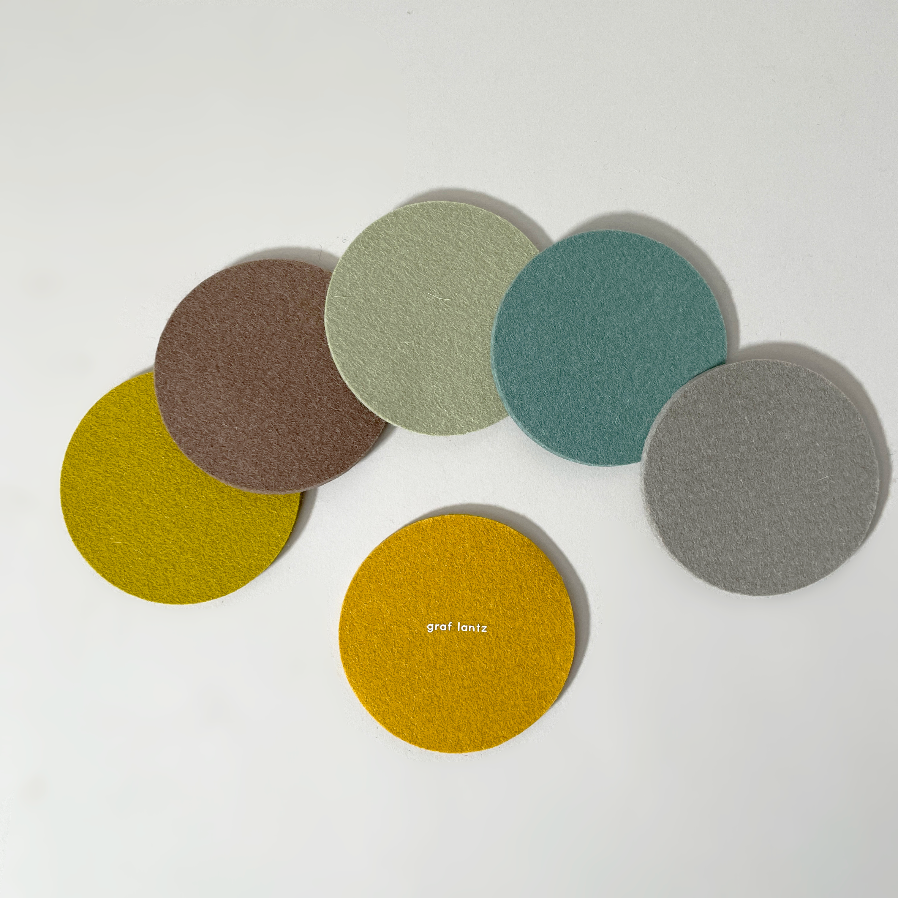Solstice Hues Round Felt Coasters, Set of 6