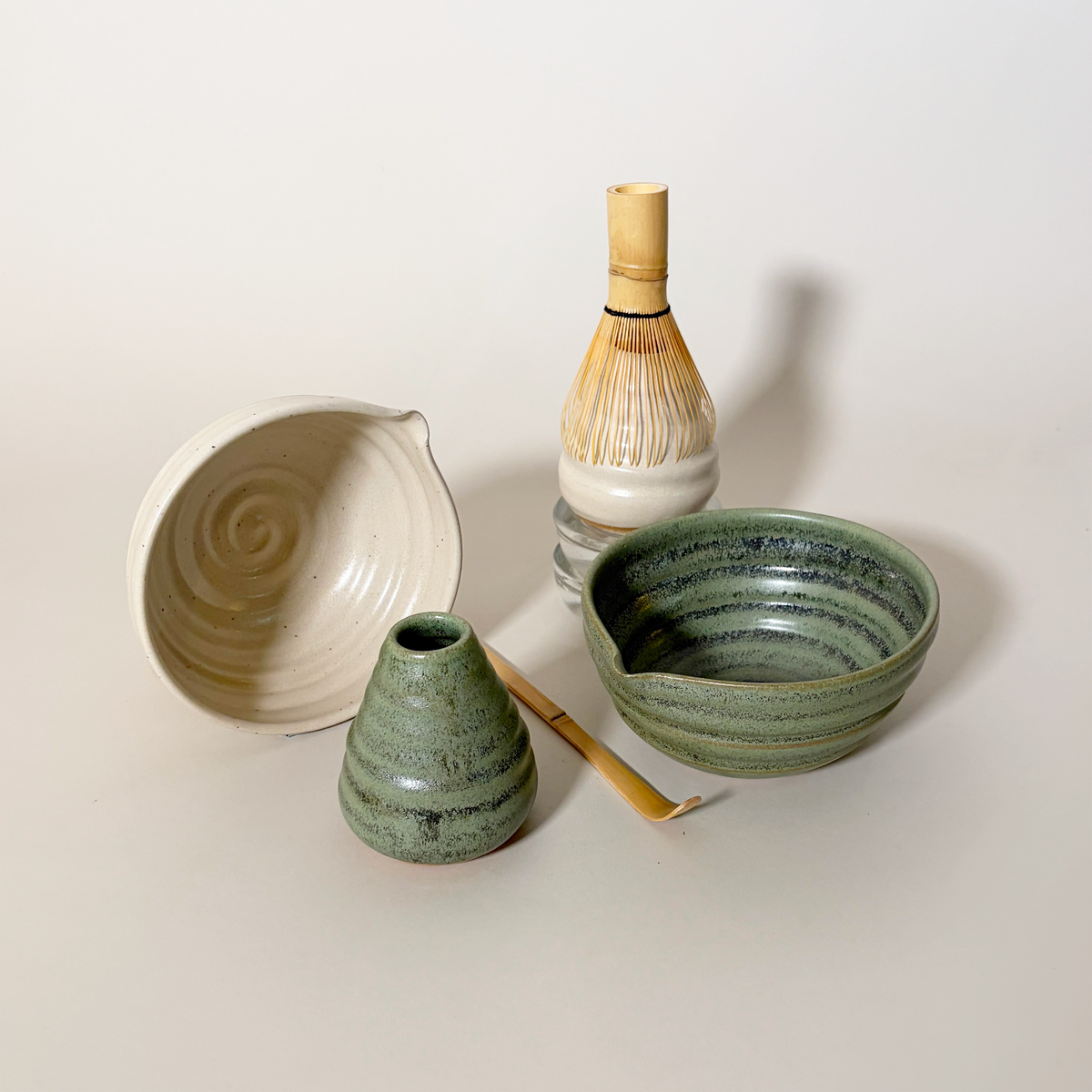 Handmade Ceramic Matcha Bowl, Cream