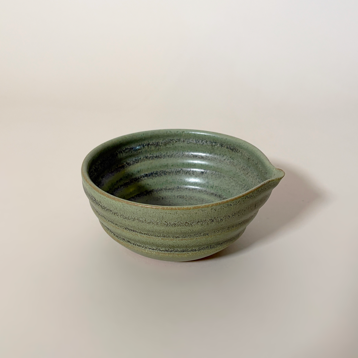 Handmade Ceramic Matcha Bowl, Moss