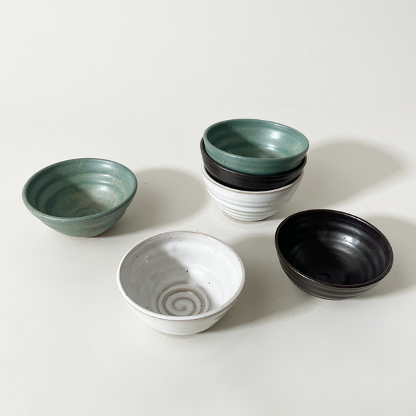 Gravesco Pottery Hand-Thrown Glazed "Artist Choice" Condiment Bowls