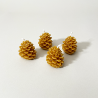 Beeswax Pine Cone Candle Set