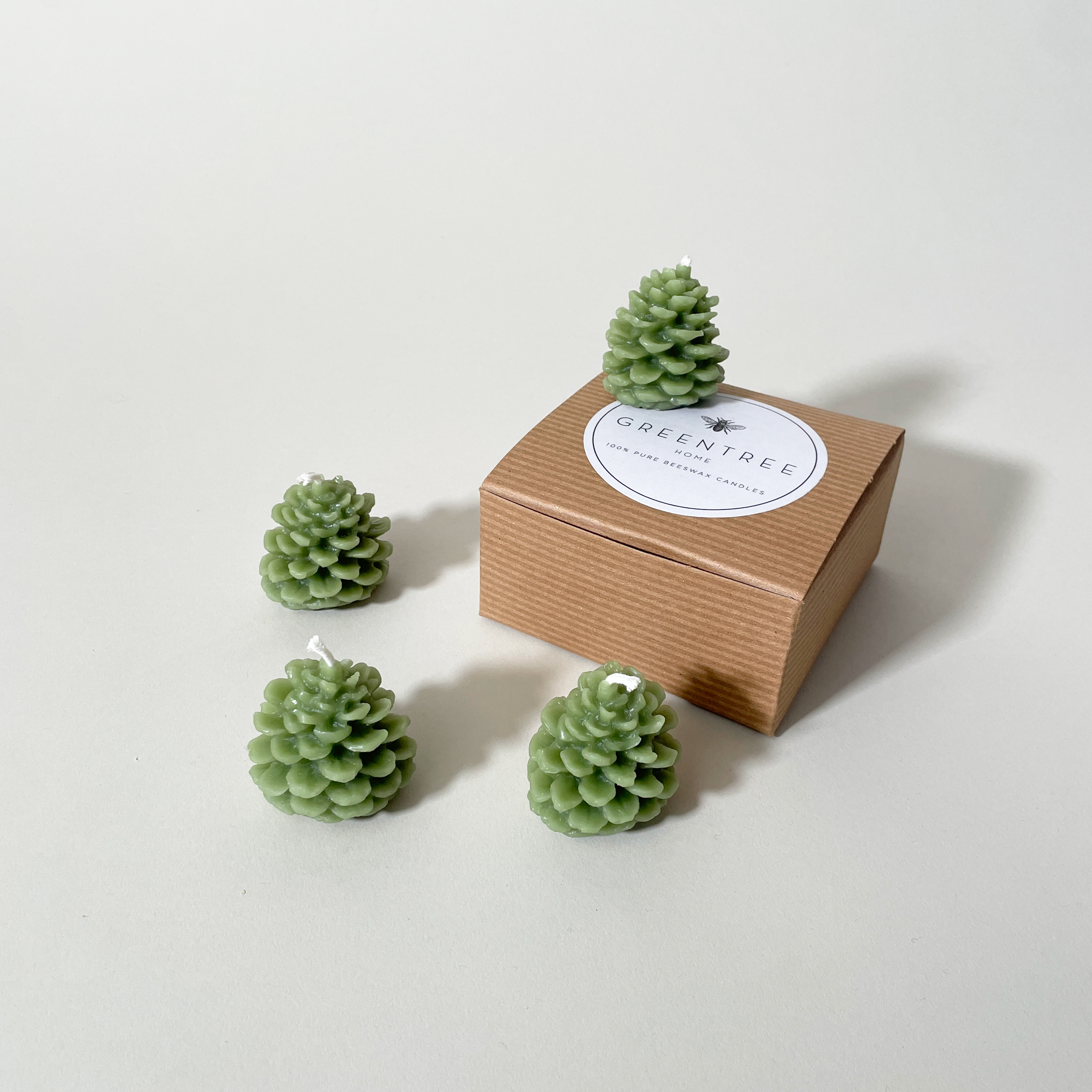 Pine Cone Beeswax Candles, Set of 4