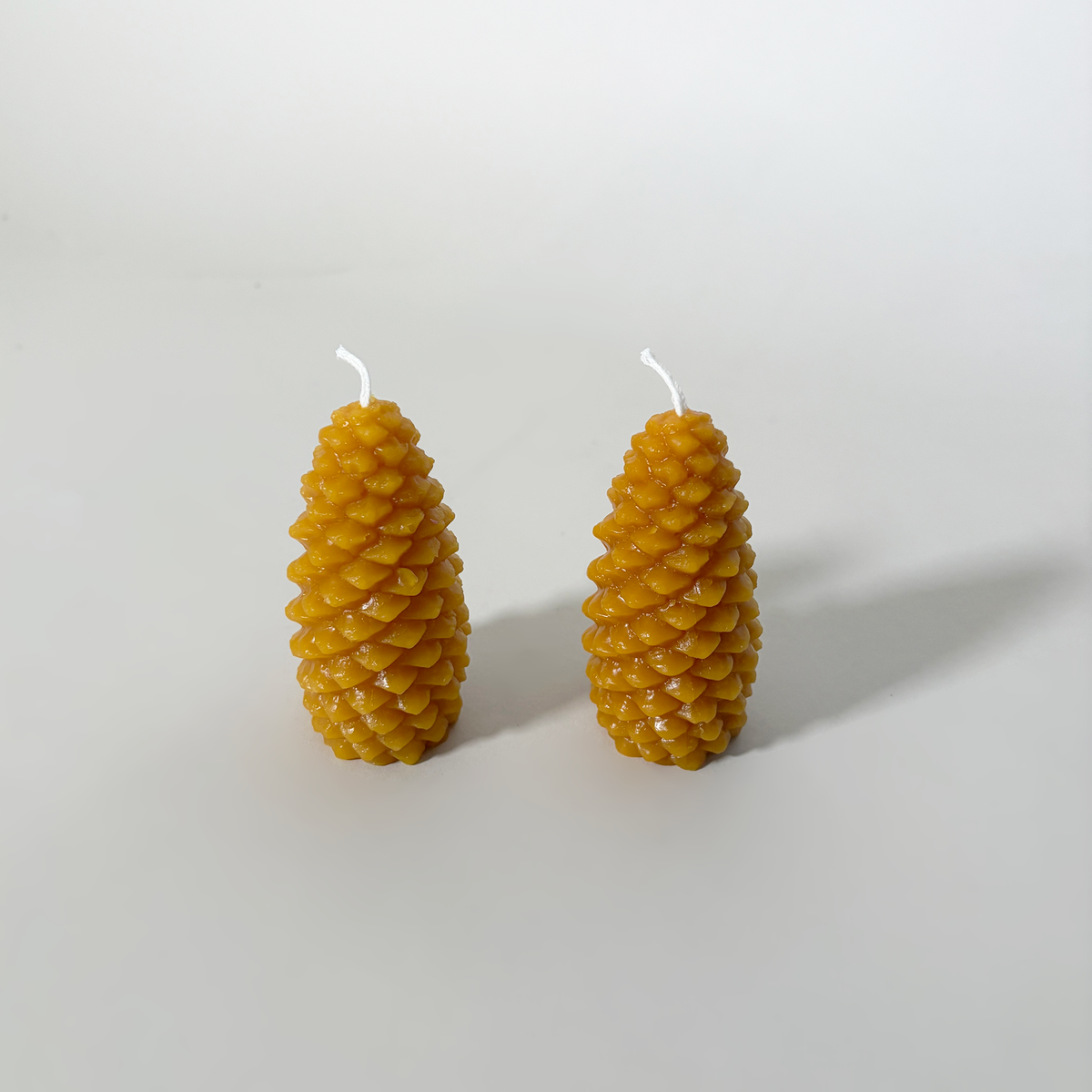 Small Pine Cone Beeswax Candles, Set of 2