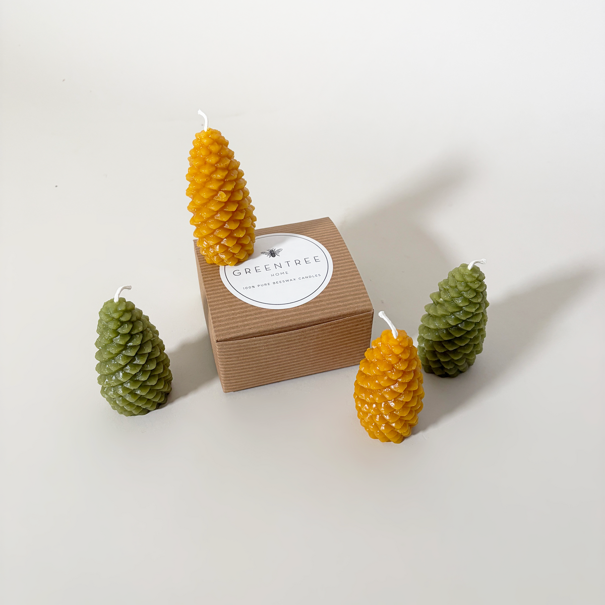 Small Pine Cone Beeswax Candles, Set of 2