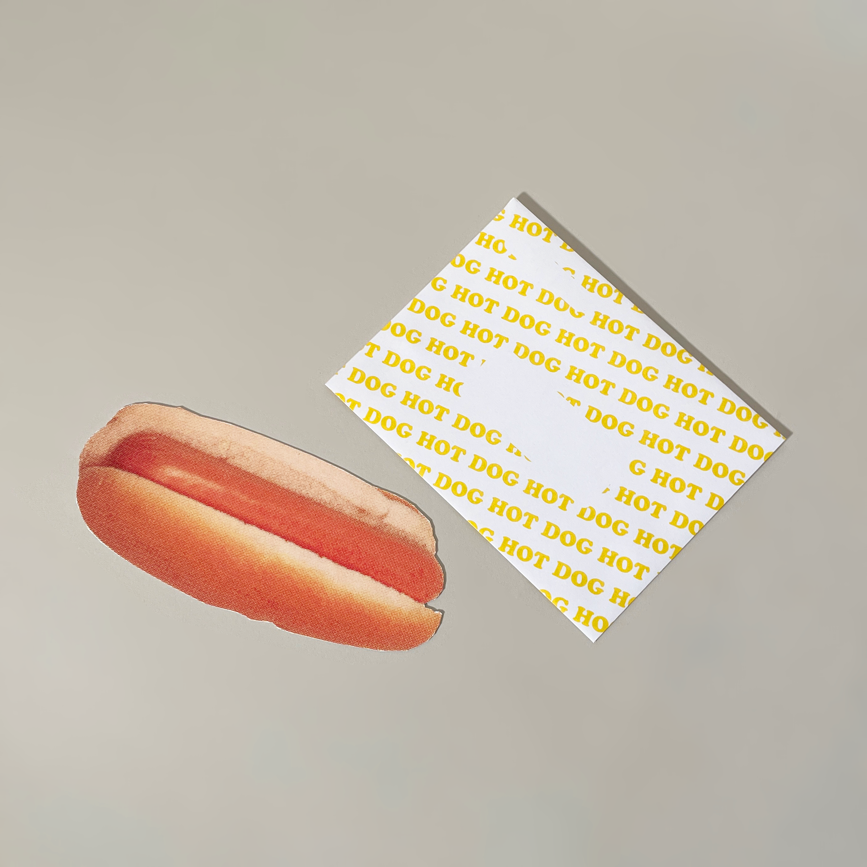 Hot Dog Die-Cut Postcard w/ Envelope