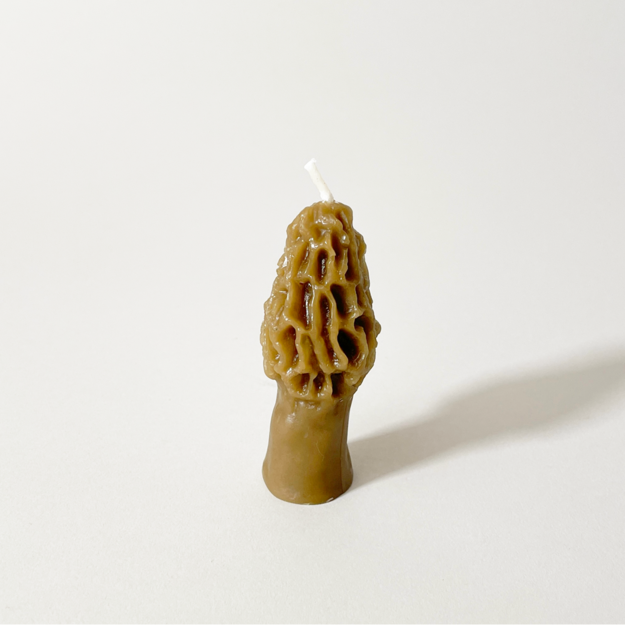 Happy Organics 100% Pure Beeswax Morel Mushroom-Shaped Candle, Small