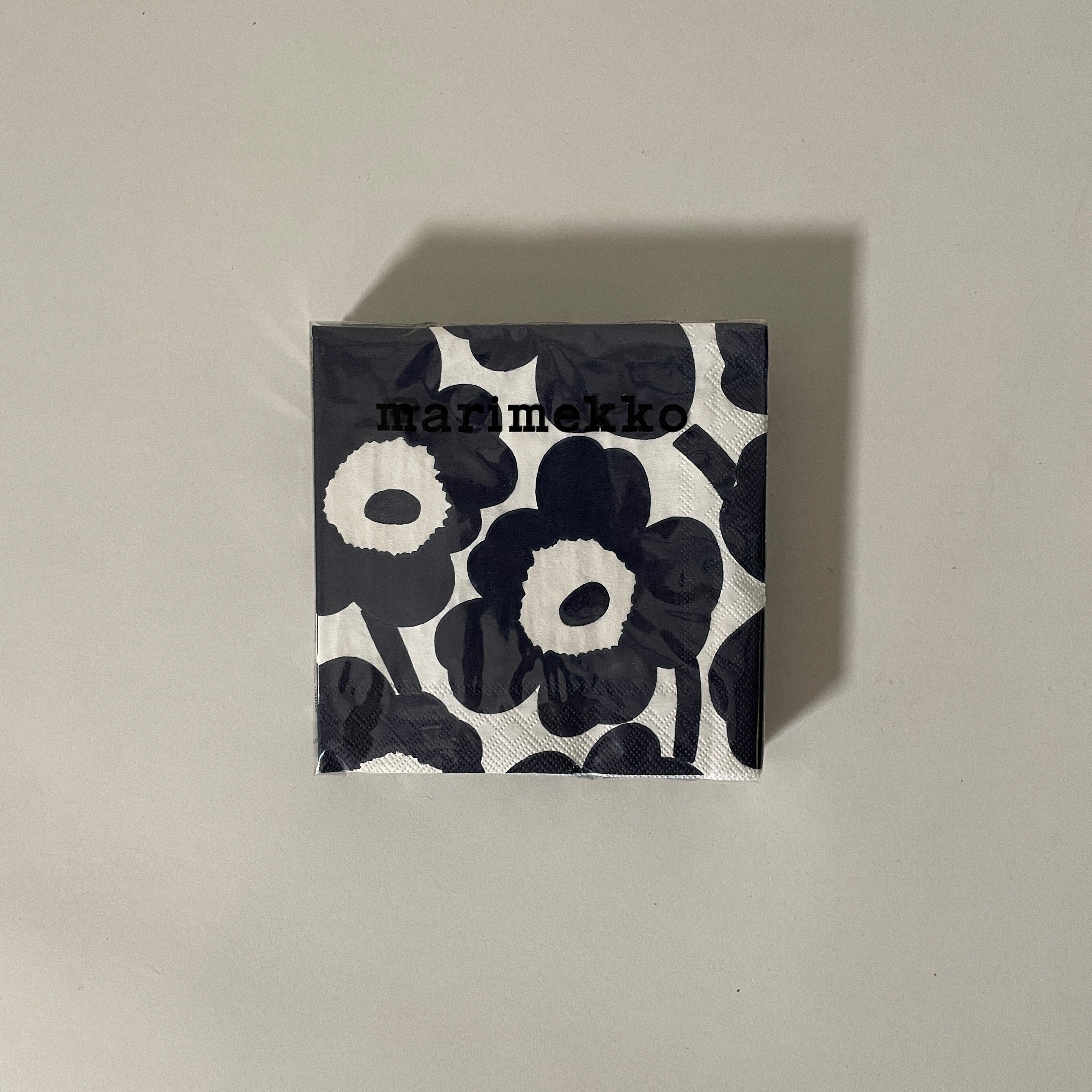 Navy Marimekko Floral Paper Cocktail Napkins, Pack of 20