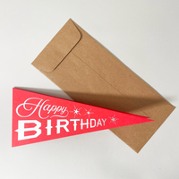 Inkello Letterpress - Happy Birthday Pennant Card - R&D Goods