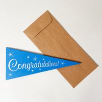 Inkello Letterpress "Congratulations!" Pennant Greeting Card