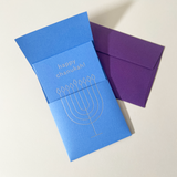 Inkello Letterpress "Happy Chanukah!" Menorah Card, Open