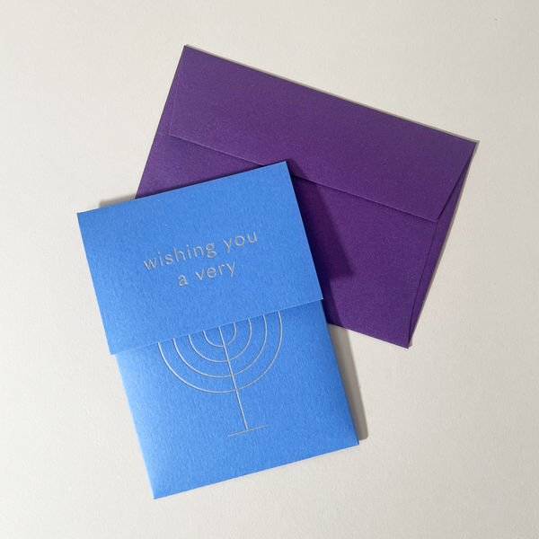 Inkello Letterpress "Happy Chanukah!" Menorah Card