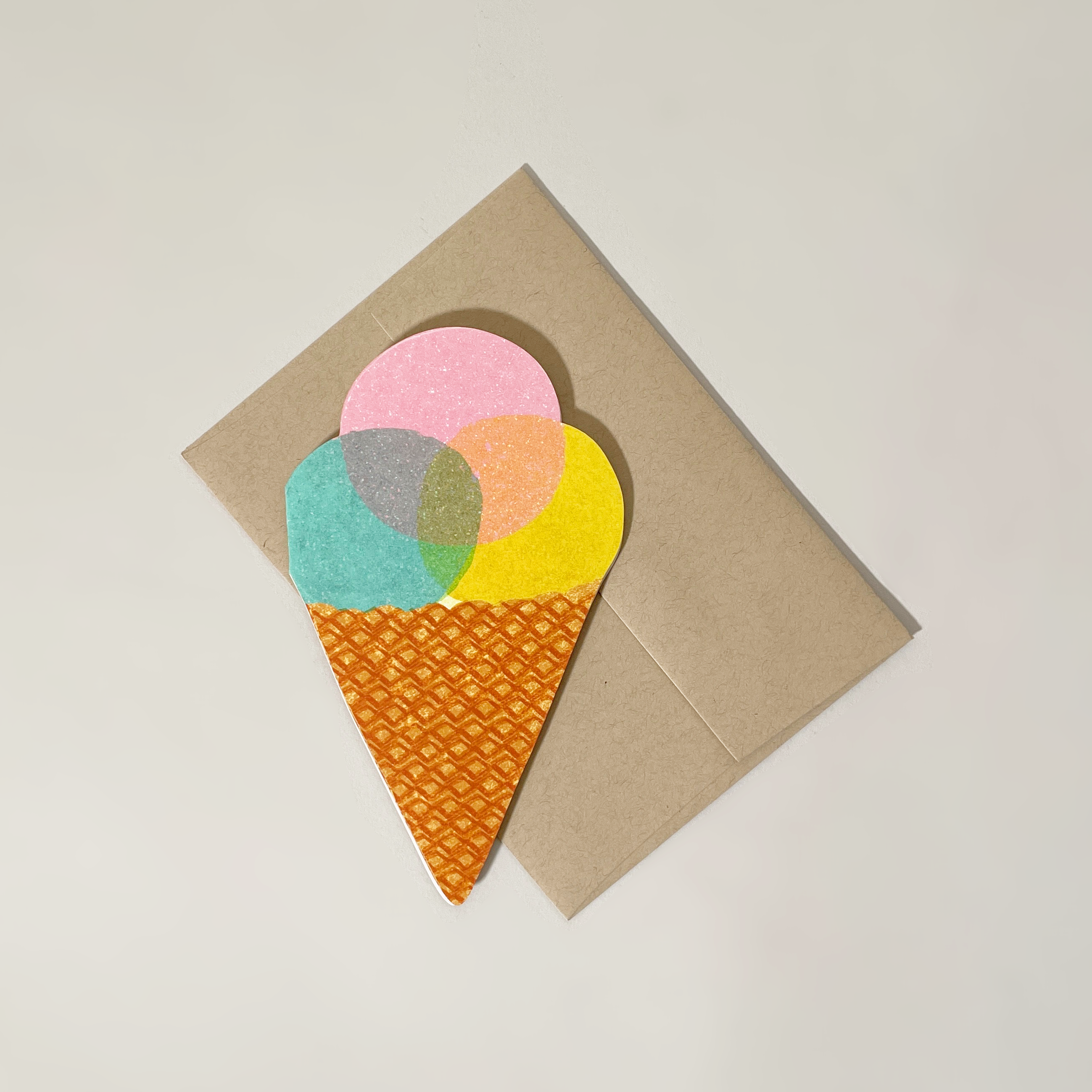 Ice Cream Cone Die Cut Card
