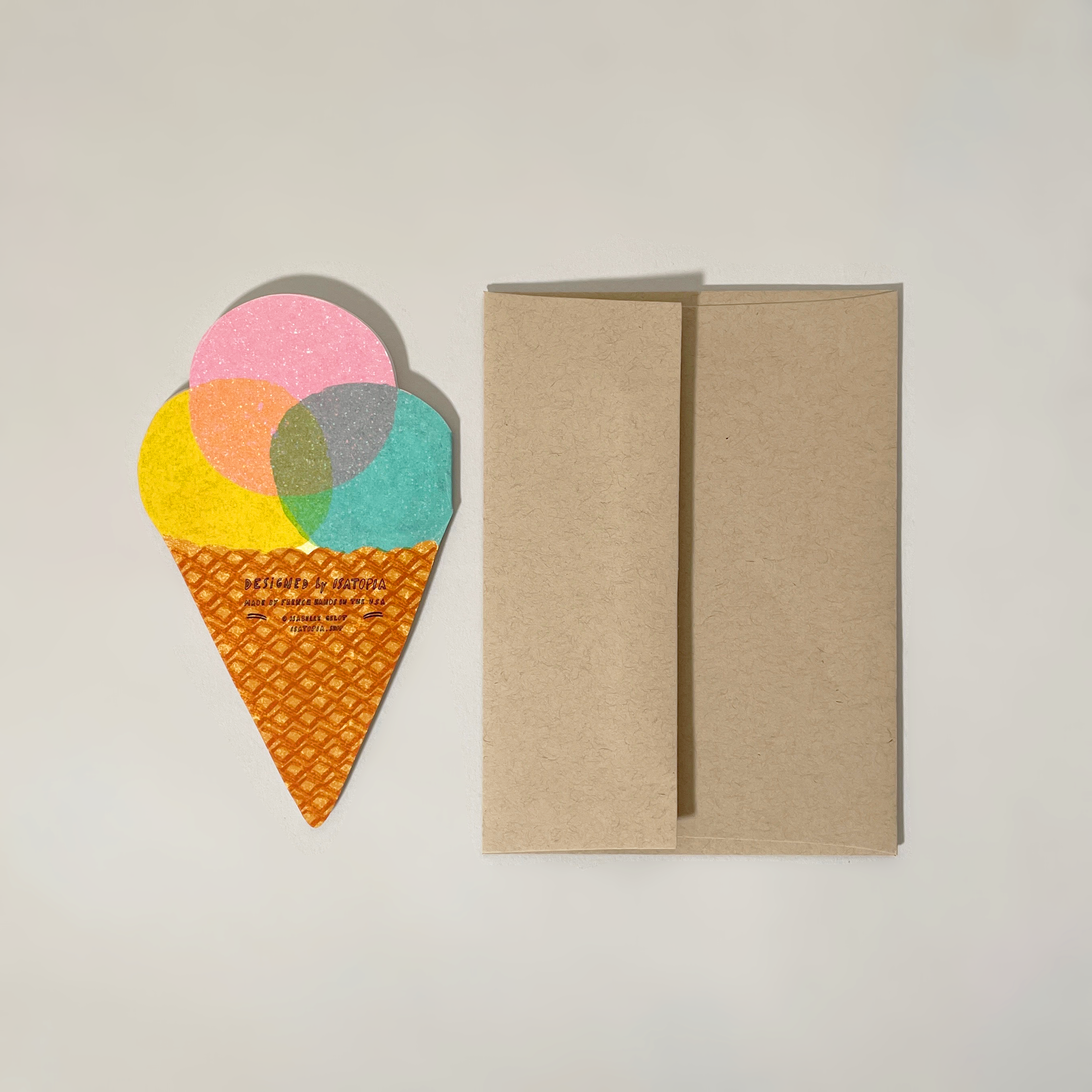 Ice Cream Cone Die Cut Card