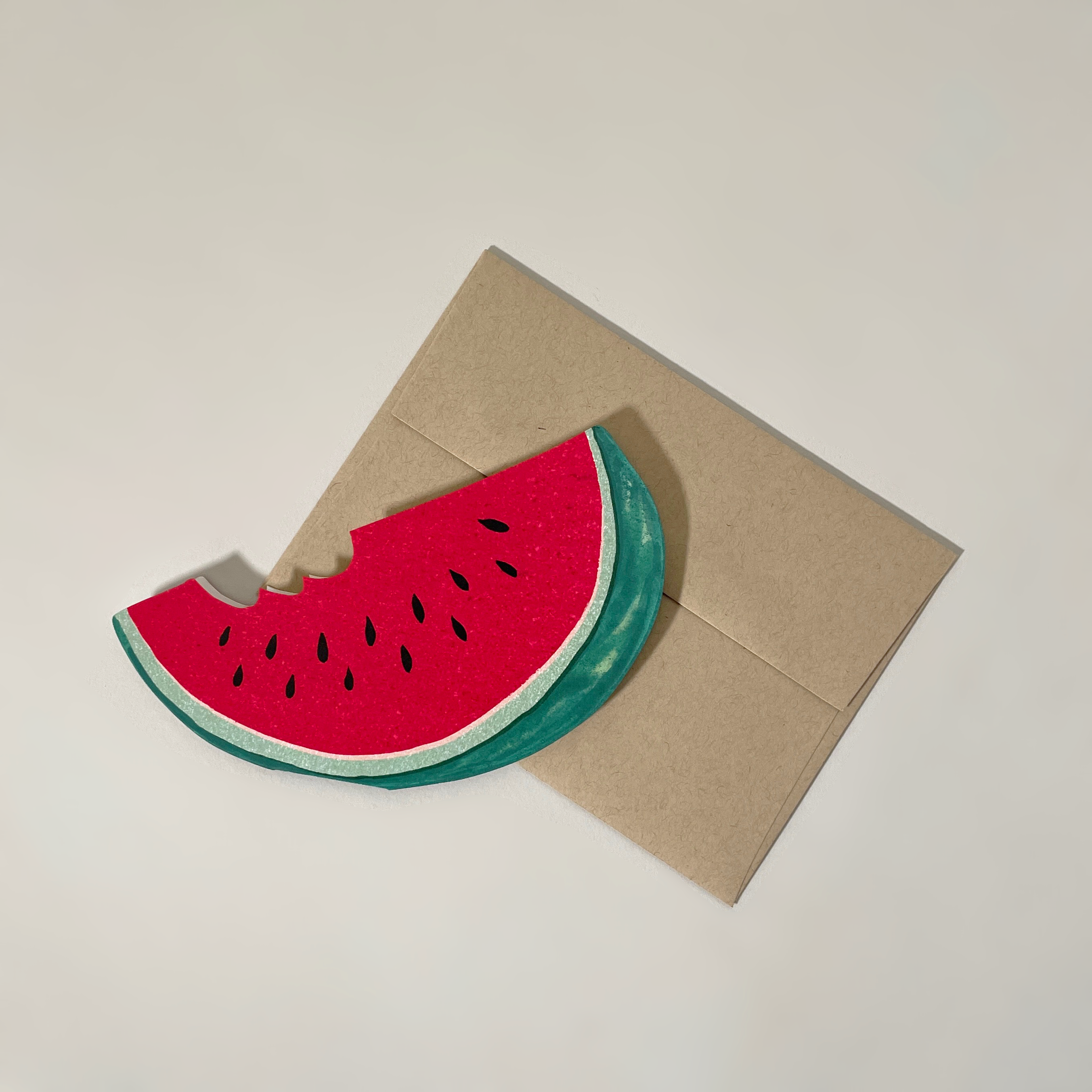 Watermelon Die Cut Card