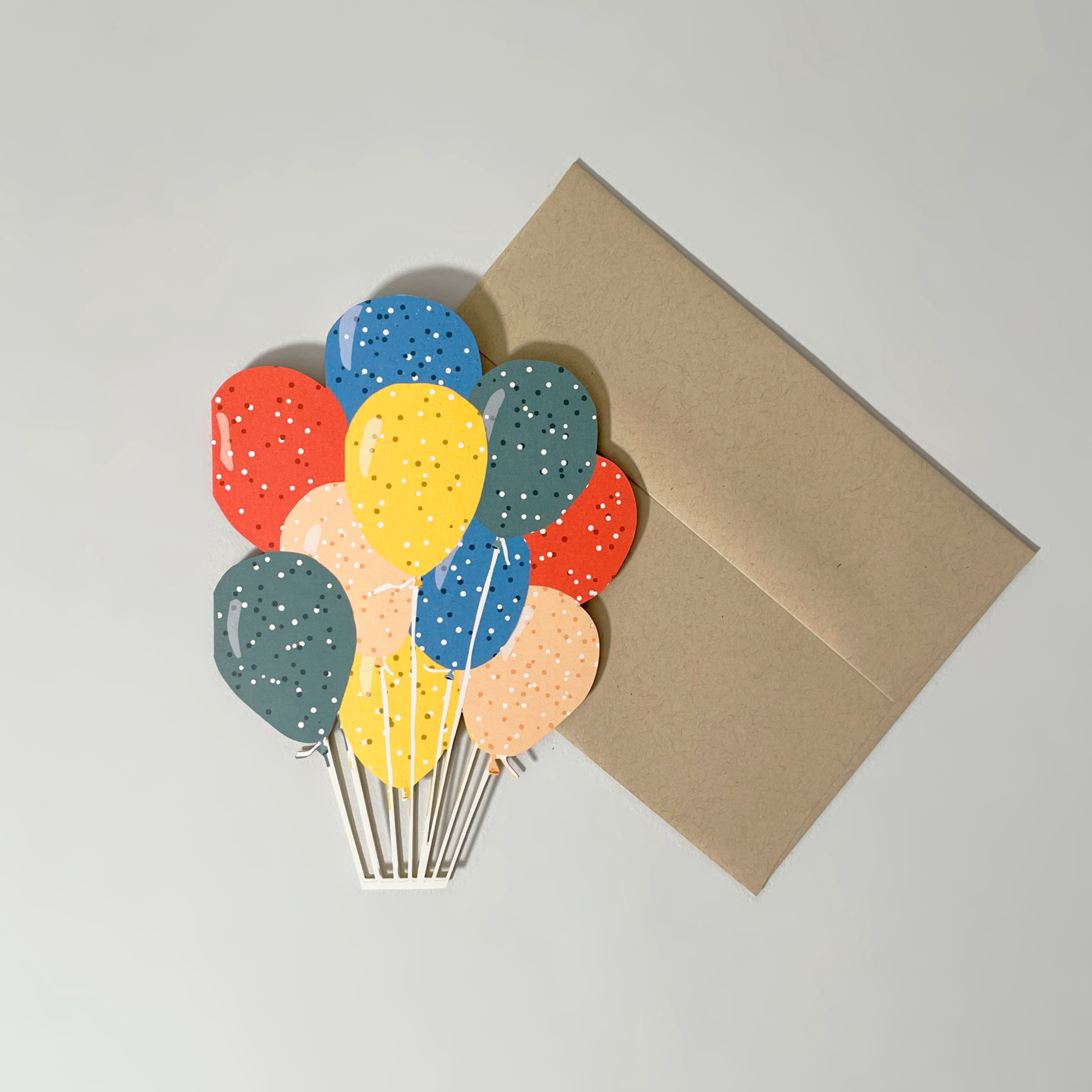 Isatopia Party Balloons Die-Cut Greeting Card