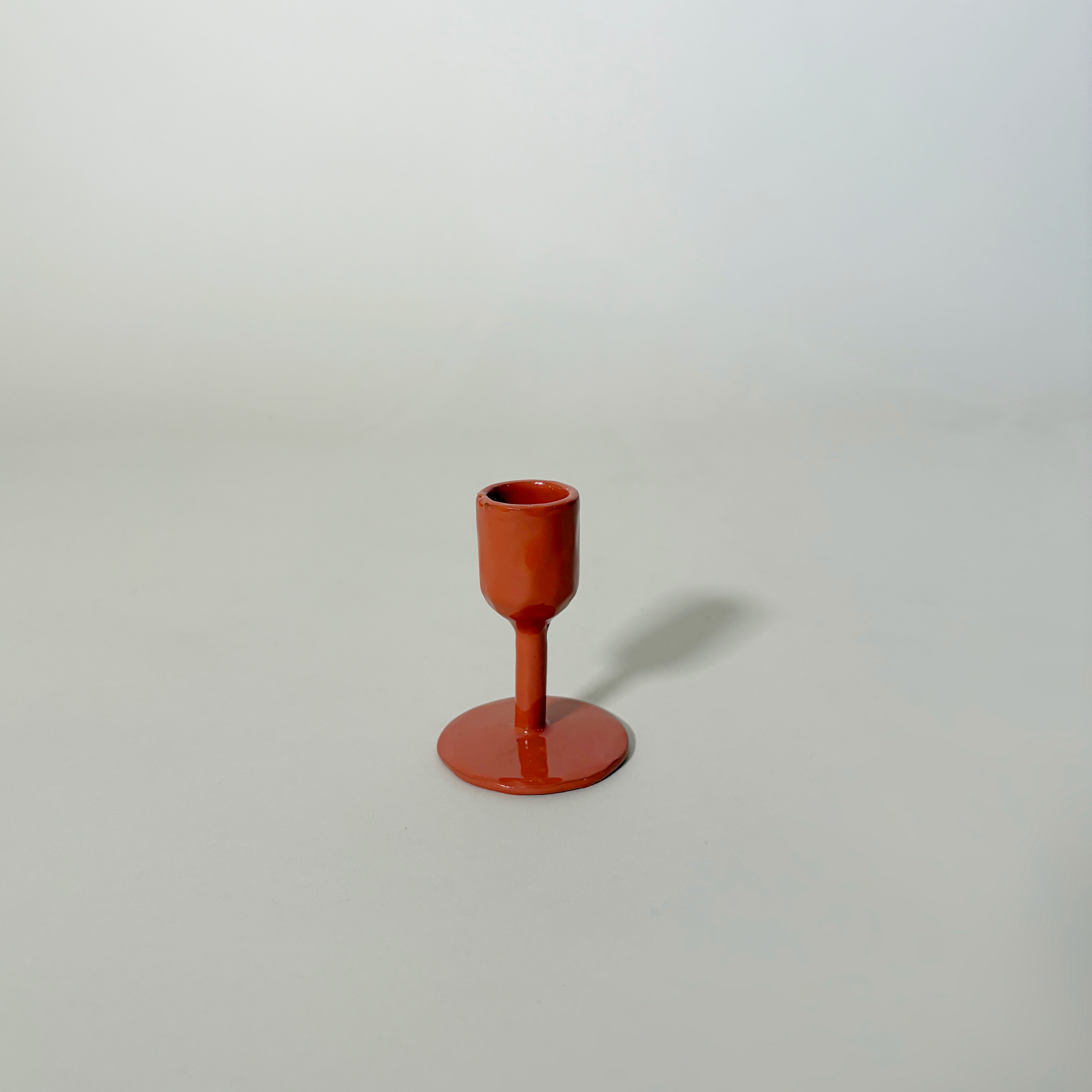 Short Enameled Cast Iron Candle Holder