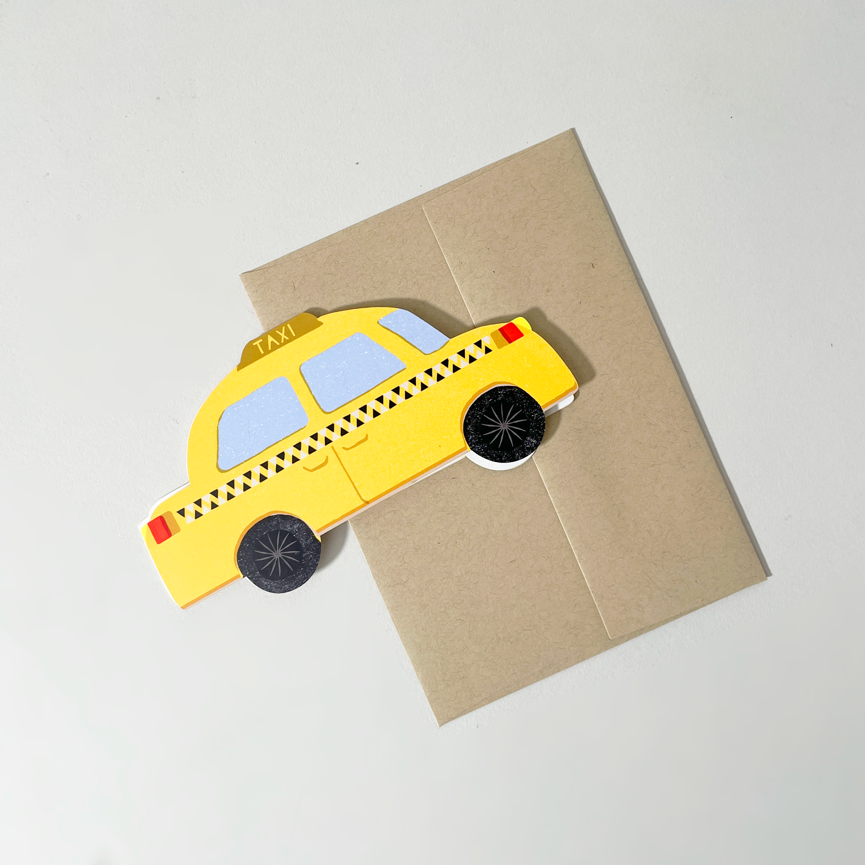 Taxi Cab Die-Cut Card