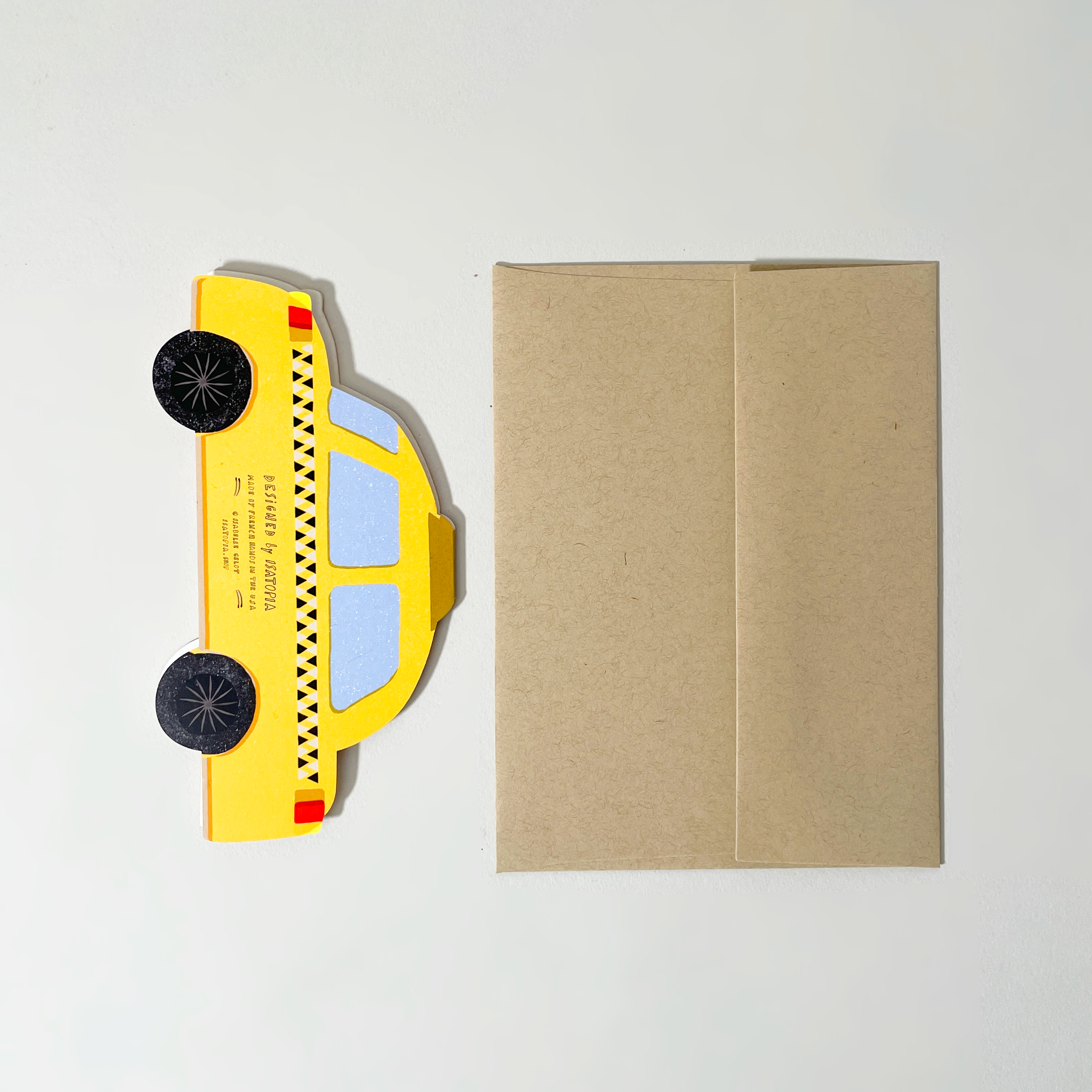 Taxi Cab Die-Cut Card