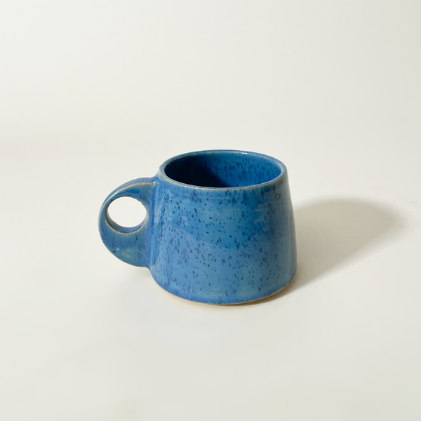 Izzy Mcfarlane Design Round Handle Small Stoneware Mug, Blue
