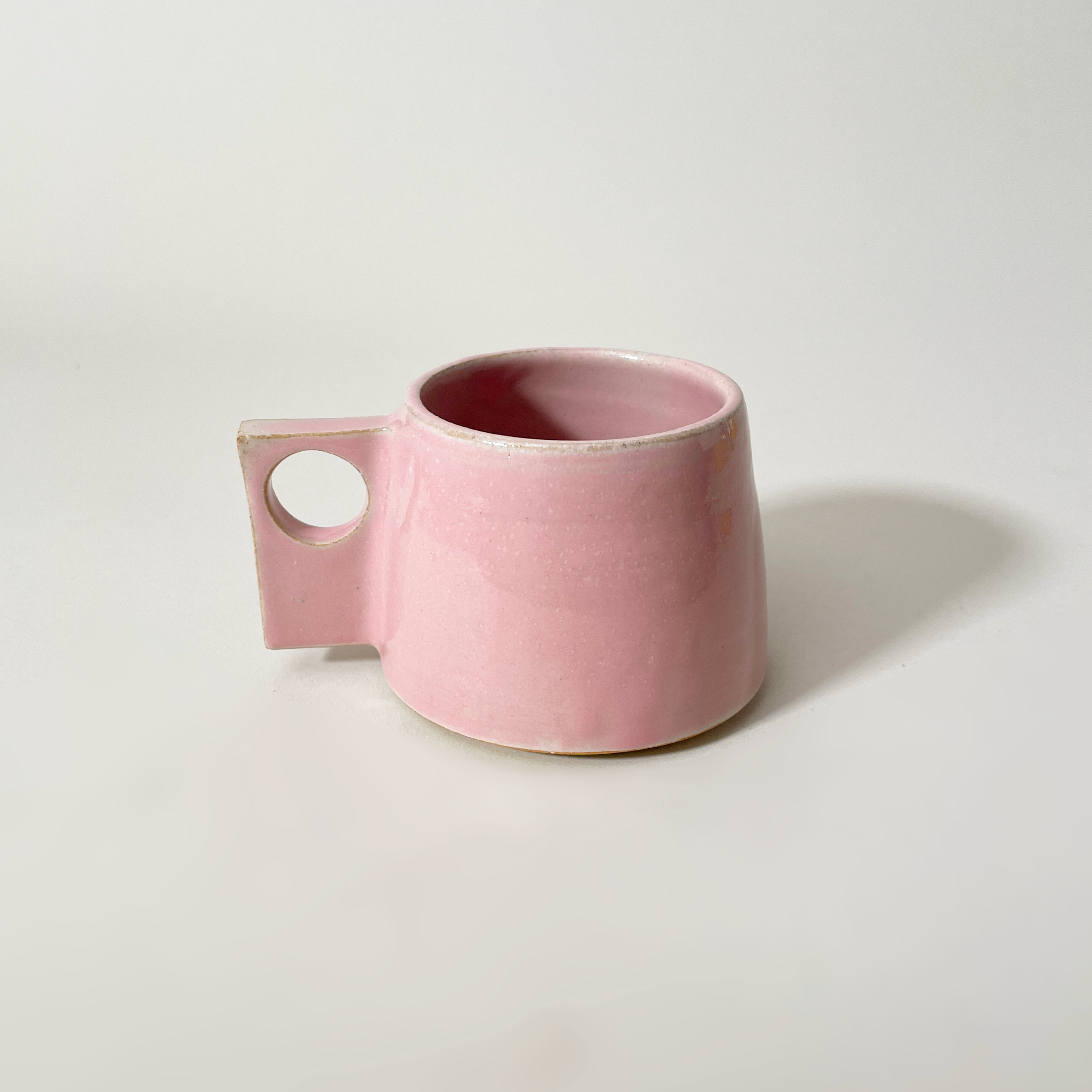 Izzy Mcfarlane Design Square Handle Small Stoneware Mug, Pink