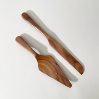 Walnut Wood Cake Serving Set