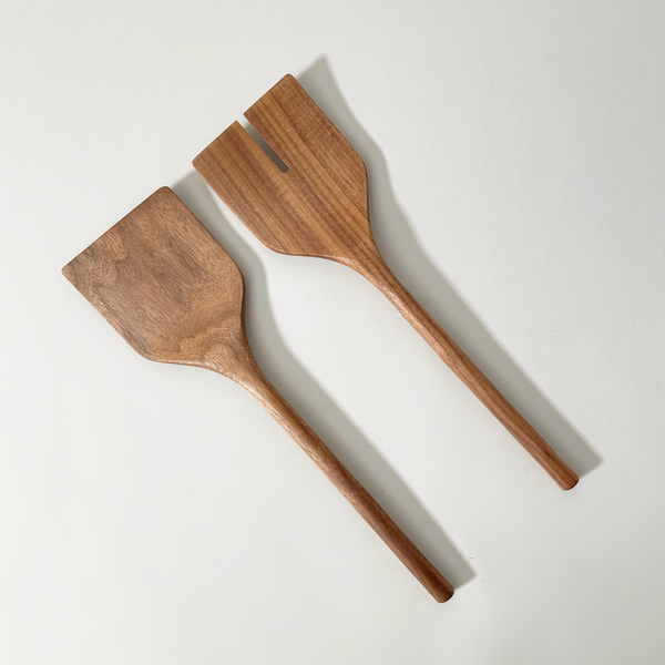 Walnut Wood Salad Server Set