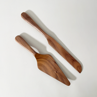 JBrody & Co. Walnut Wood Cake Serving Set