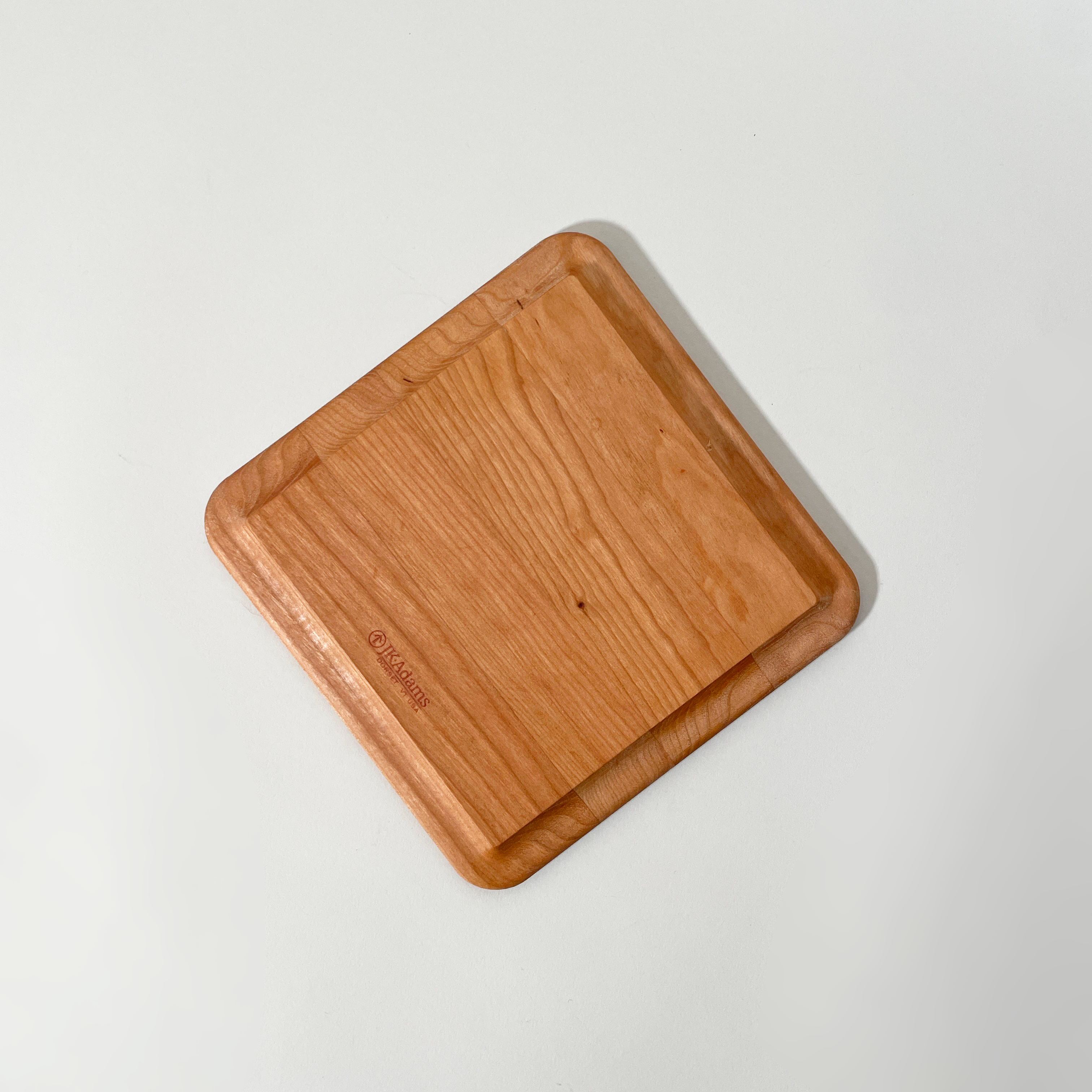 Square Cherry Wood Plate