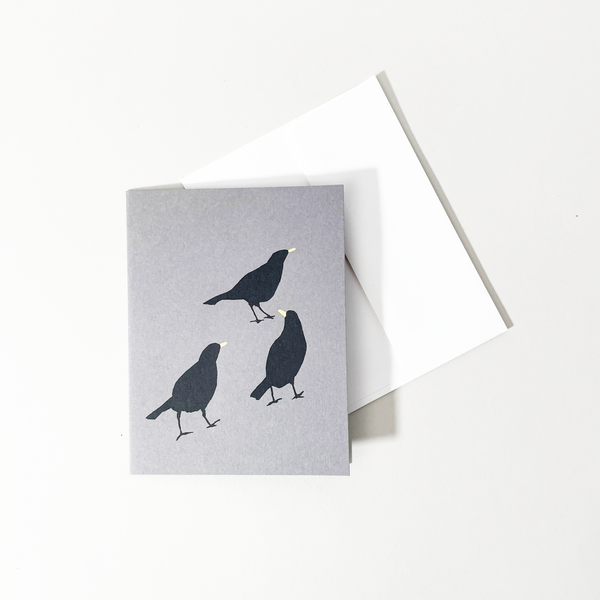 Screen Printed Blackbirds Card