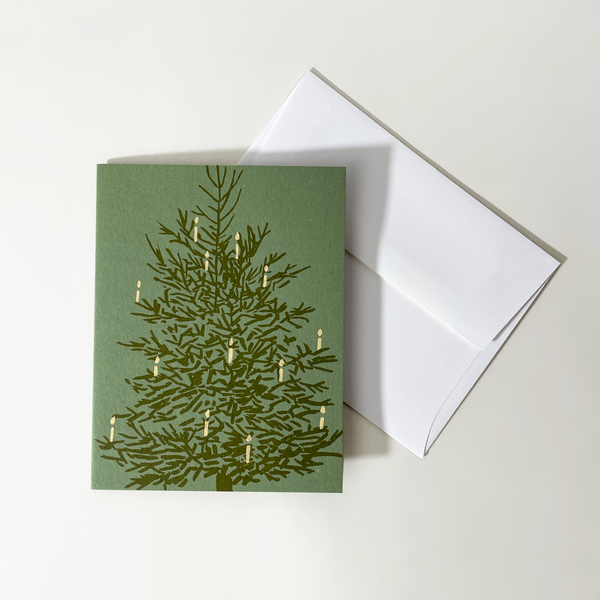 Screen Printed Christmas Tree Card