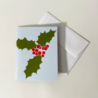 Screen Printed Holly Card