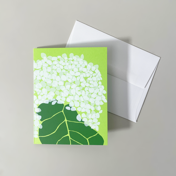 Screen Printed Hydrangea Card