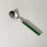 Korea Table Stainless Steel Appetizer Utensils, Green Spoon