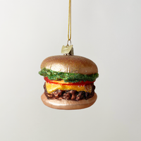 Cheeseburger Blown Glass Ornaments