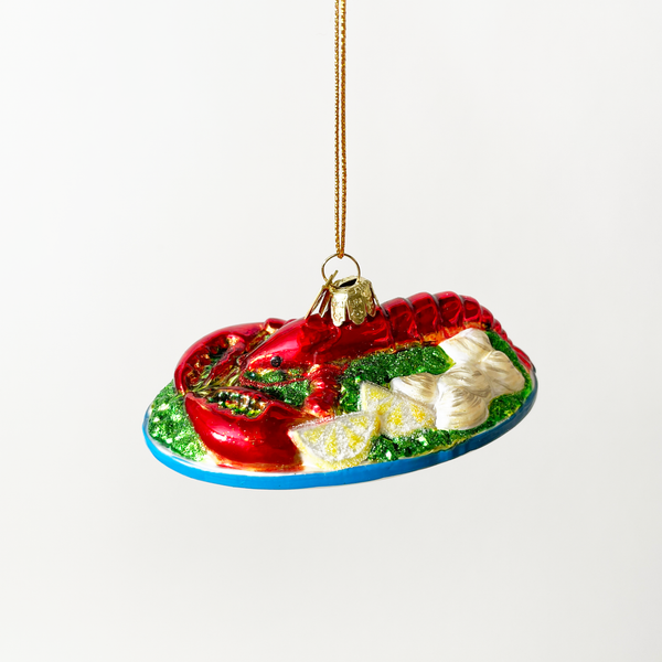 Lobster Platter Blown Glass Ornament