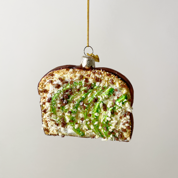 Kurt Adler Avocado Toast Blown Glass Ornament