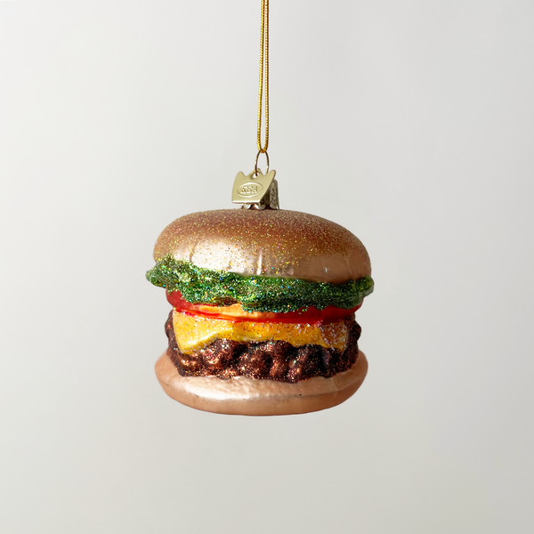 Kurt Adler Cheeseburger Blown Glass Ornament