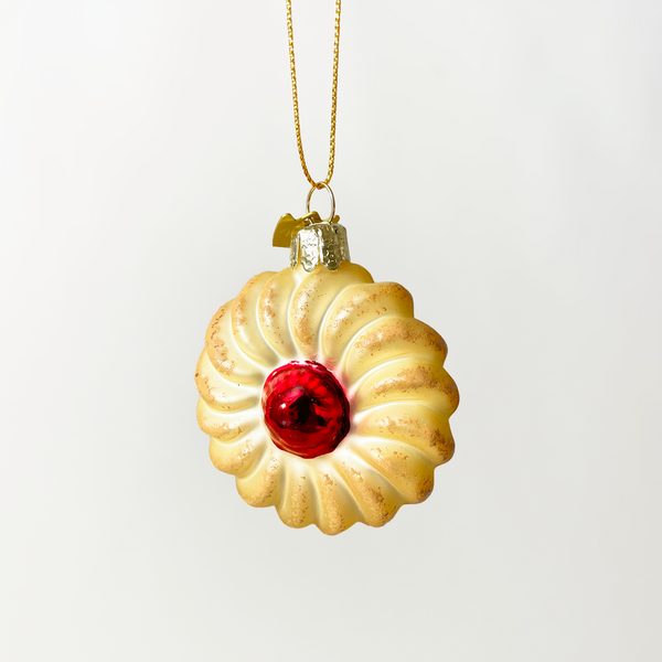 Cherry Butter Cookie Blown Glass Ornament