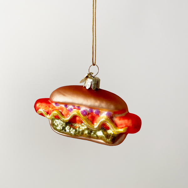 Kurt Adler Hot Dog Blown Glass Ornament