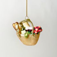 Kurt Adler Picnic Basket Blown Glass Ornament