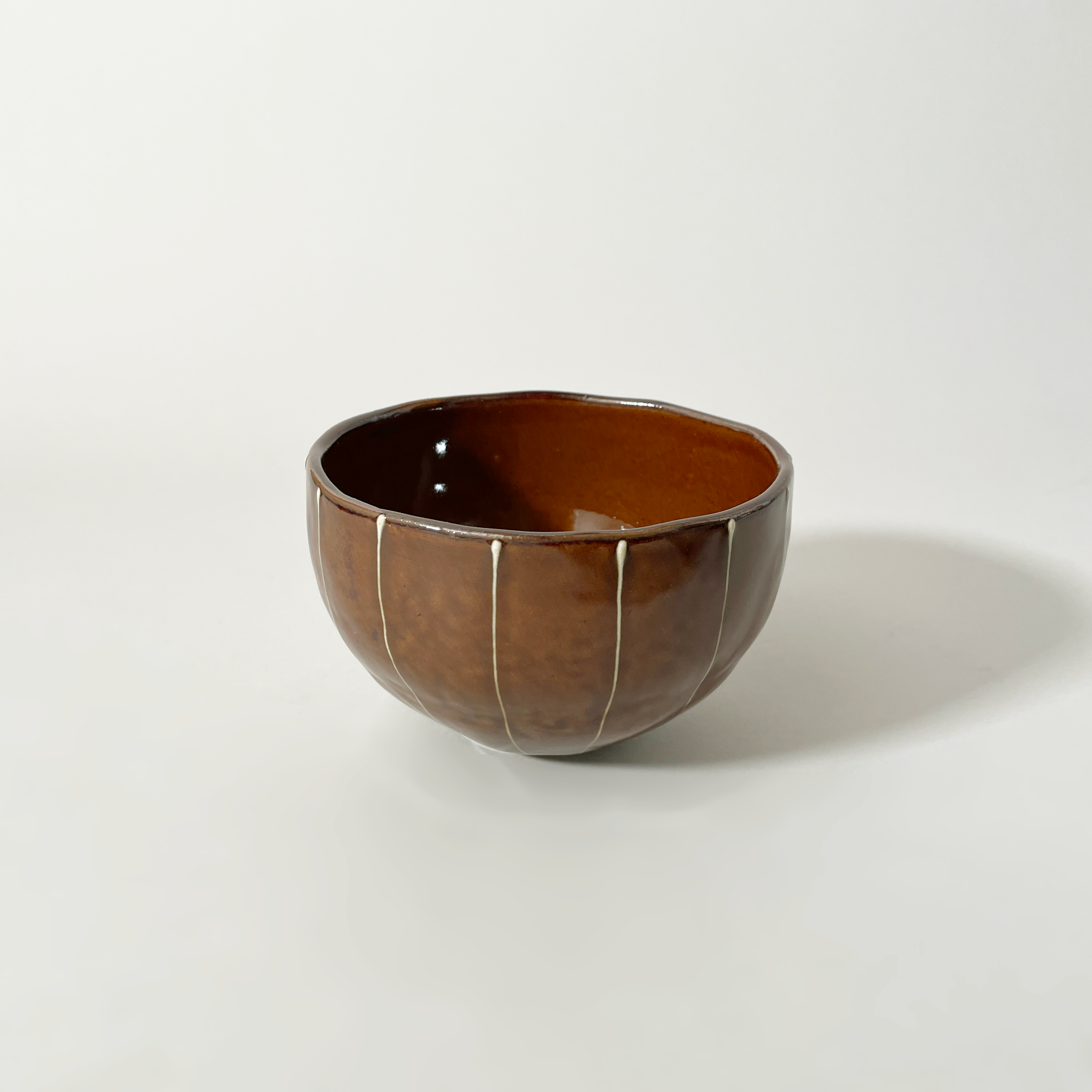 LAKOLE Japanese Ceramic Mino Ware Bowl, Brown