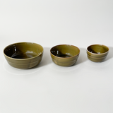 LOIS The Store Tripware Japanese Recycled Ceramic Round Bowls, Olive - Small, Medium, & Large