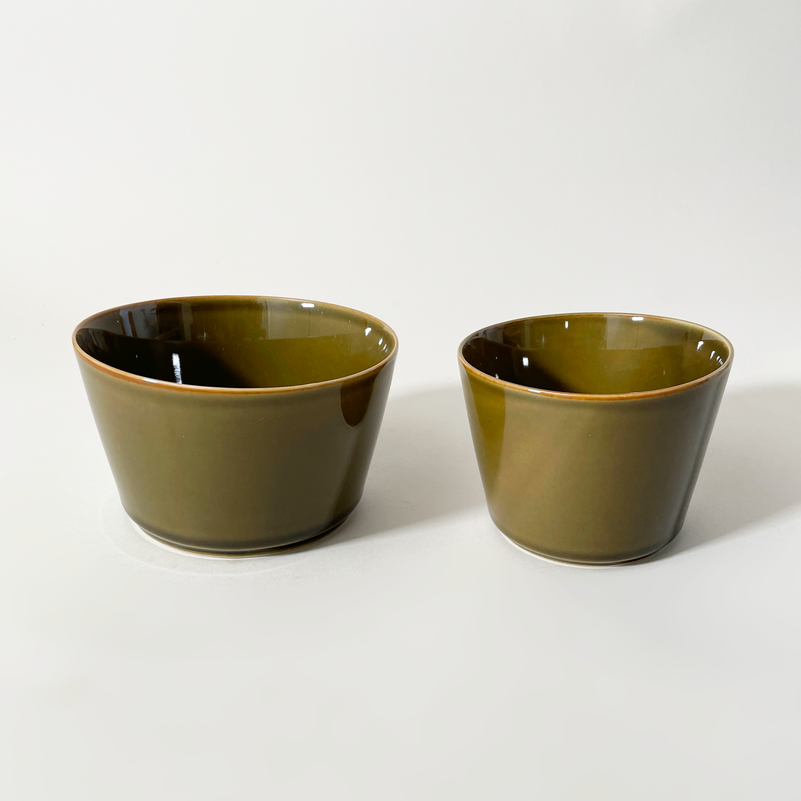 LOIS The Store Tripware Japanese Recycled Ceramic Straight-Sided Bowls, Olive - Large & Small