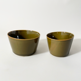 LOIS The Store Tripware Japanese Recycled Ceramic Straight-Sided Bowls, Olive - Large & Small